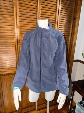 NWT-Women's Full-Zip Teddy Fleece Jacket in Slate Blue